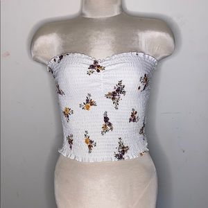 Floral Ruffled Tube Top